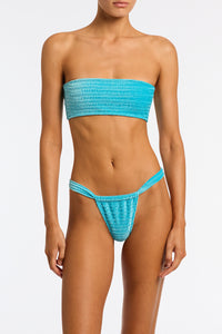 LUCE - COTE Blue Velvet Bandeau Bikini Set