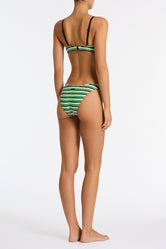 MAIA MINT SLICE STRIPE Terry Towelling Crop Bikini Set