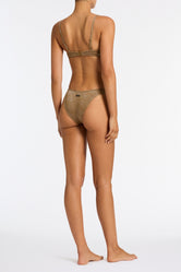 MAIA TINE SPARKLE Brown Sparkle Scoop Bikini Set