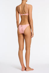 MICA PORTE Pink Geometric Crop Bikini Set