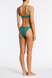 MICA - SAXE Green Crochet Crop Bikini Set