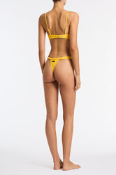PALMA CHESTE Yellow Velvet Balconette Bikini Set