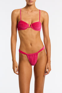 PALMA - MELIN Pink Velvet Balconette Bikini Set