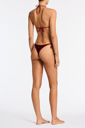 VINCA - RONI Burgundy Velvet Triangle Bikini Set