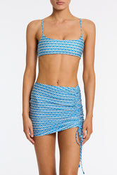 ALULA RIYA Blue Geometric Skirt