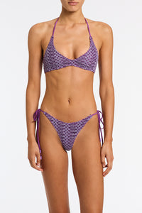 CORA - MONTY Purple Crochet Halter Bikini Set