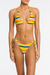 DARA TORE Stripe Triangle Bikini Set