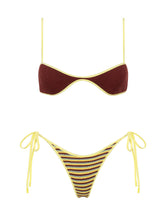 ESTE BUTTER CROCHET STRIPE Crop Bikini Set