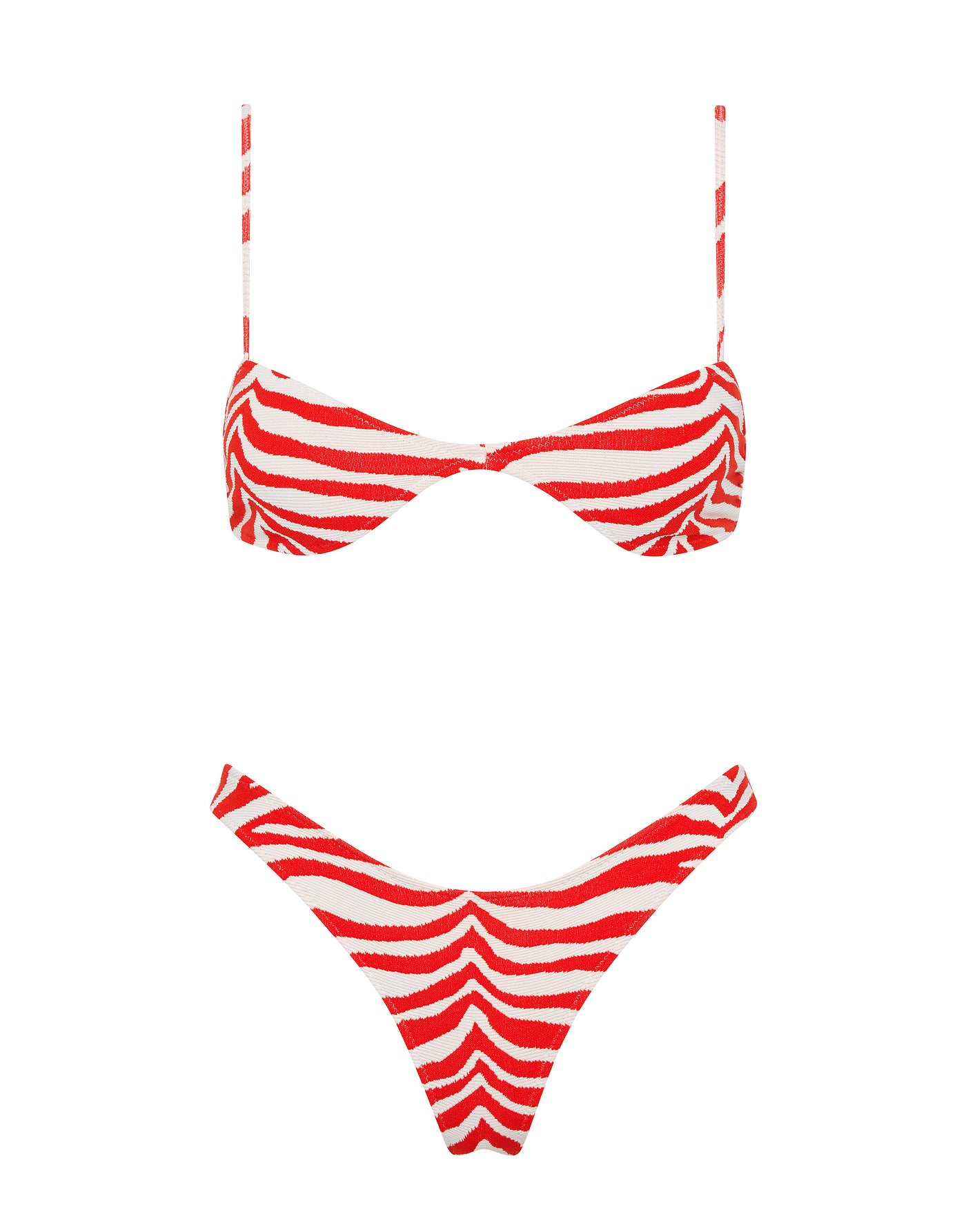 ESTE CHERRY ZEBRA SPLASH Scoop Crop Bikini Set – Triangl