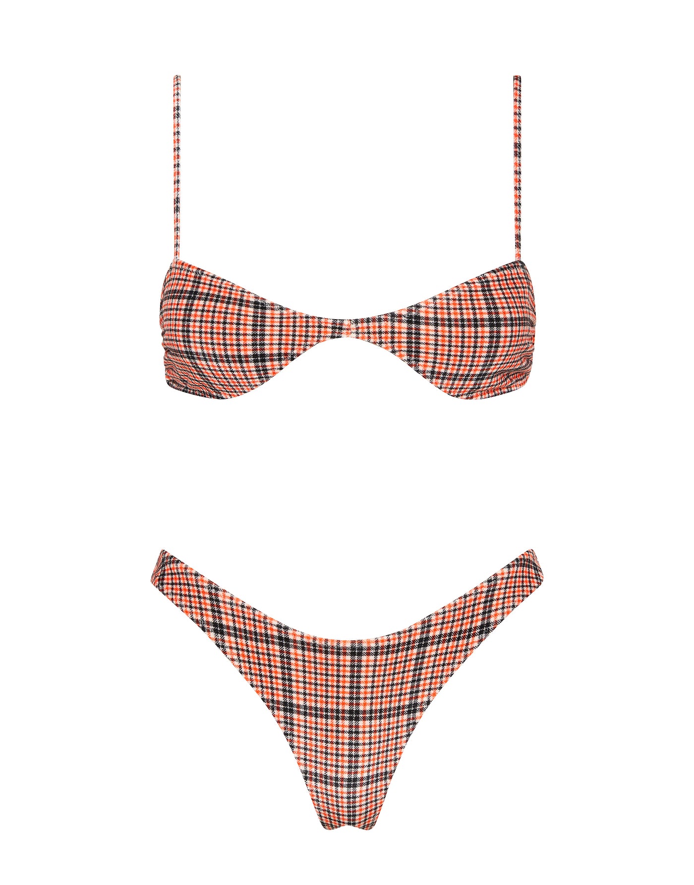 ESTE JAM VELVET CHECK Scoop Bikini Set