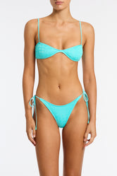 Este Jave Triangl Blue Textured Bikini