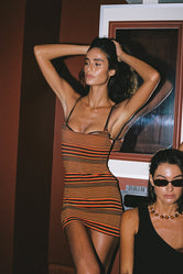 JAMI BRICK STRIPE Mini Dress
