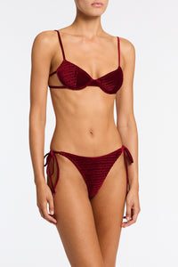 JARA - RONI Burgundy Velvet Balconette Bikini Set