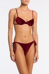JARA - RONI Burgundy Velvet Balconette Bikini Set