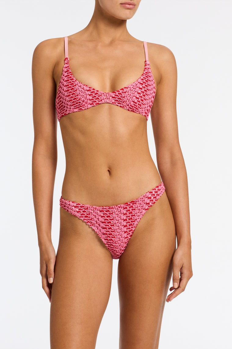 MAIA ALINA Pink Crochet Scoop Bikini Set