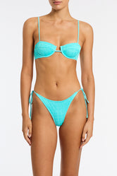 MALA JAVE Blue Crochet Balconette Bikini Set