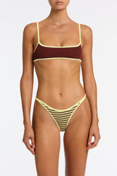 MIMA BUTTER CROCHET STRIPE Crop Bikini Set