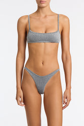 MIMA - SILVER SPARKLE Crop Bikini Set