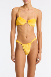 PALMA CHESTE Yellow Velvet Balconette Bikini Set