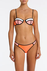 POPPY PEACH SODA Neoprene Balconette Bikini Set