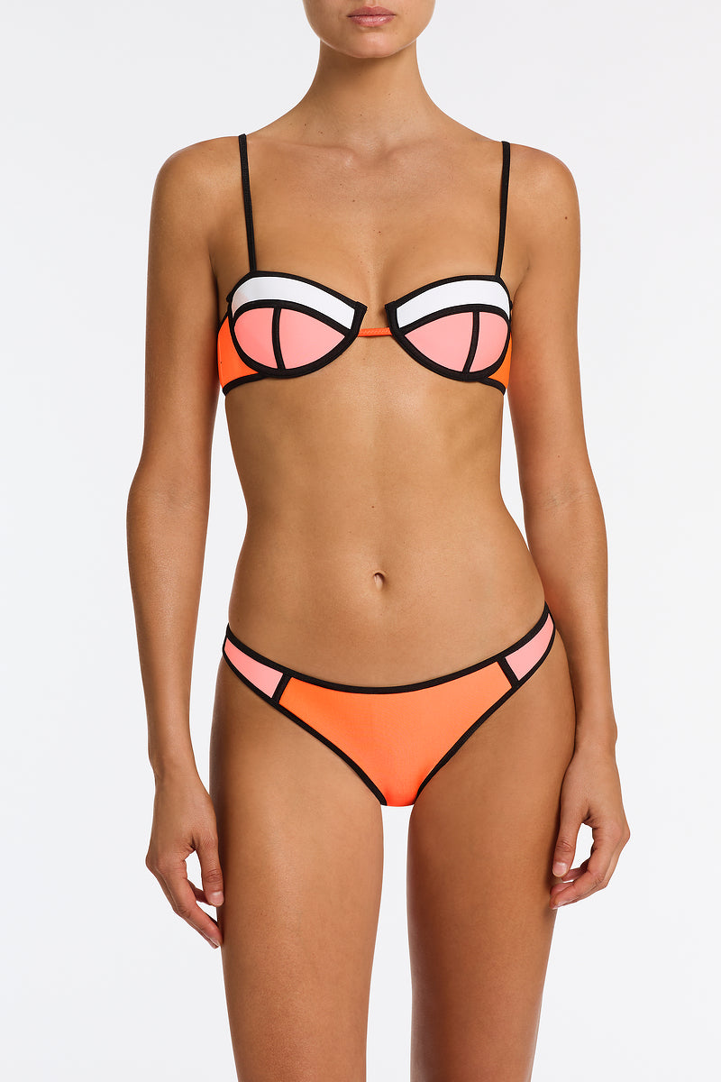 POPPY PEACH SODA Neoprene Balconette Bikini Set