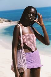 RINA - BLOSS Pink Crochet Top