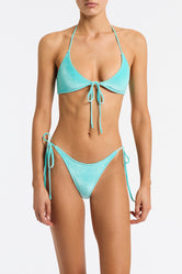 SOFI HIRST Blue Velvet Triangle Bikini Set