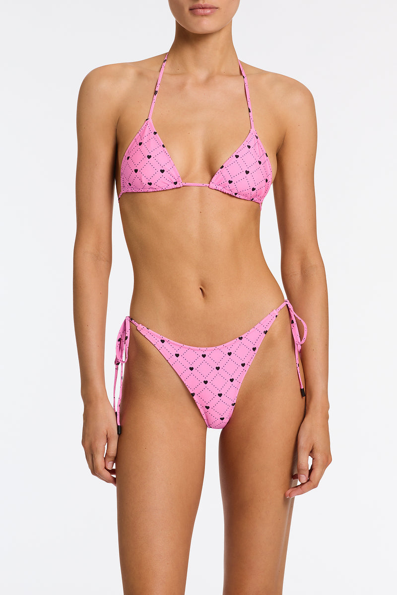VINCA CASSI Pink Heart Triangle Bikini Set