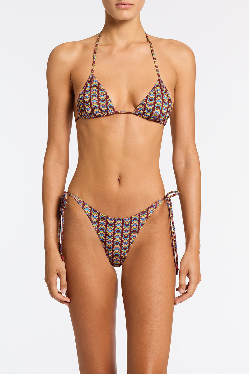VINCA CASSA SPARKLE Burgundy Triangle Bikini Set