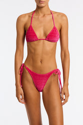 VINCA - MELIN Pink Velvet Triangle Bikini Set