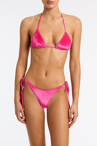 VINCA - PILLY Pink Velvet Triangle Bikini Set