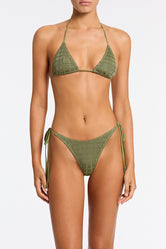 Vinca Pine Triangl Olive Green Textured Bikini