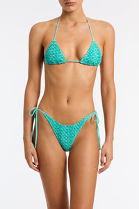VINCA - TIEL Blue Crochet Triangle Bikini Set