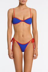 ESTE SALA Blue Scoop Crop Bikini Set 