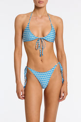 SOFI RIYA Blue Geometric Halter Bikni Set