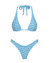 DARA RIYA Blue Geometric Triangle Bikini Set