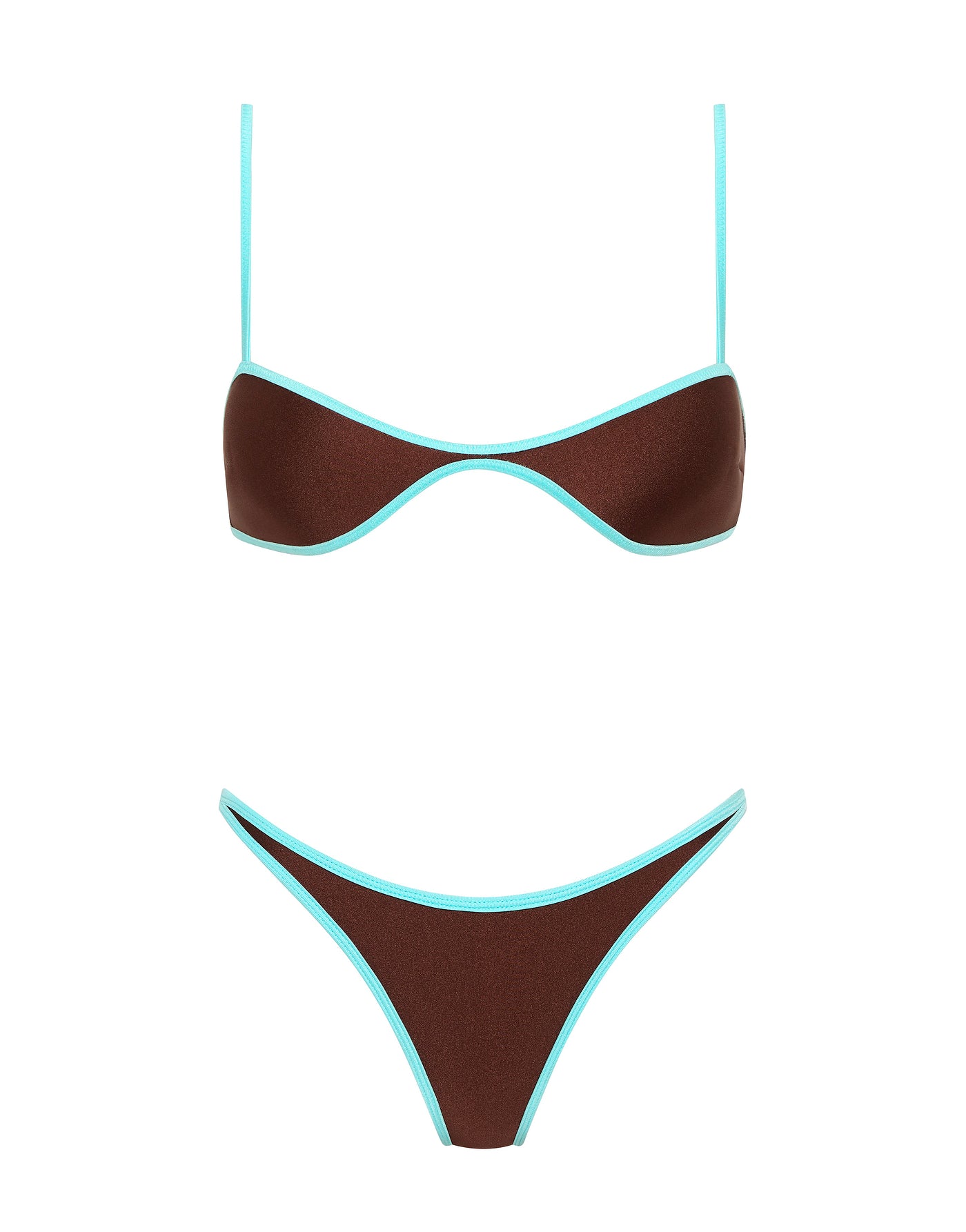 ESTE CHOC MINT Neoprene Scoop Bikini Set