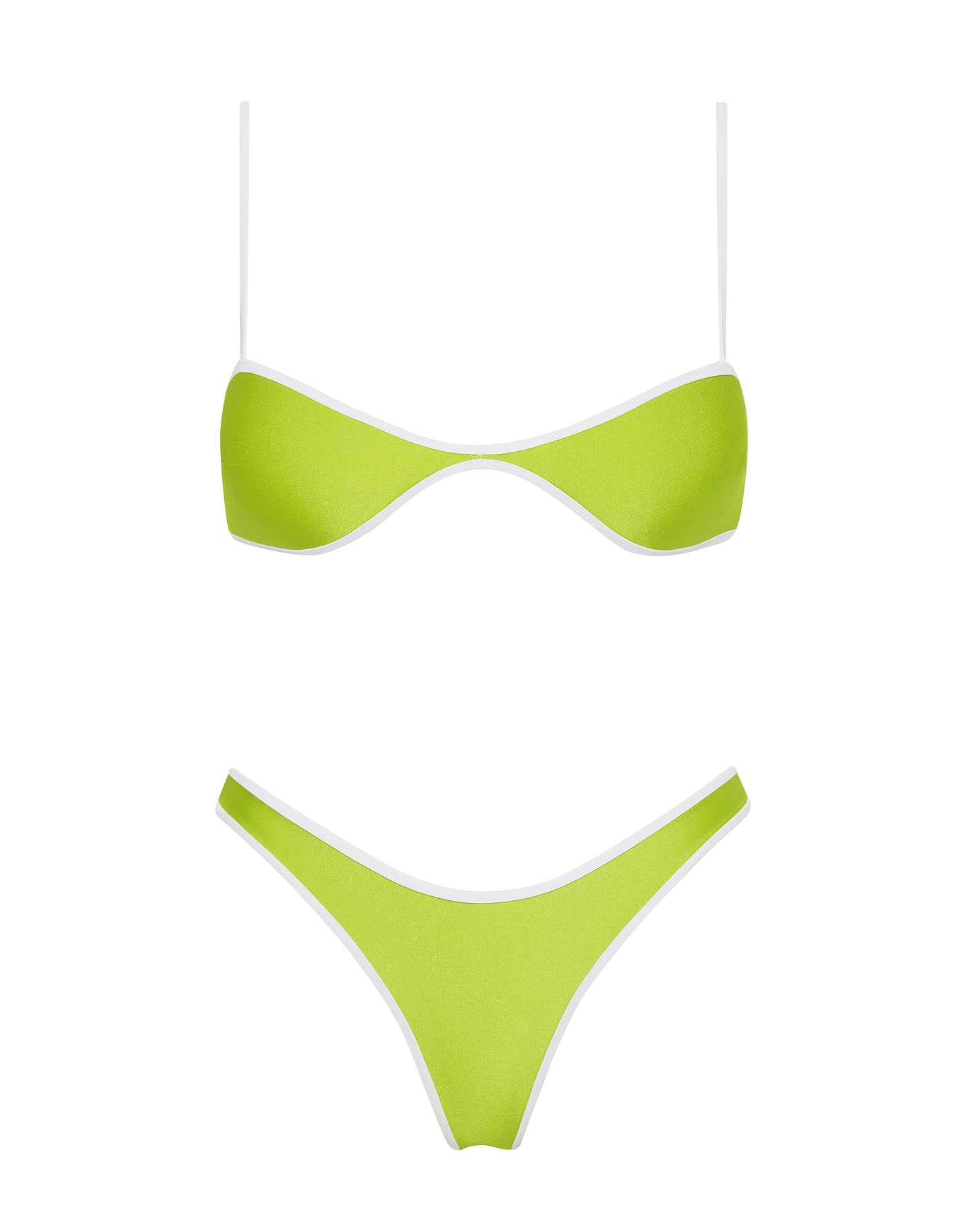 ESTE LIME Neoprene Scoop Bikini Set