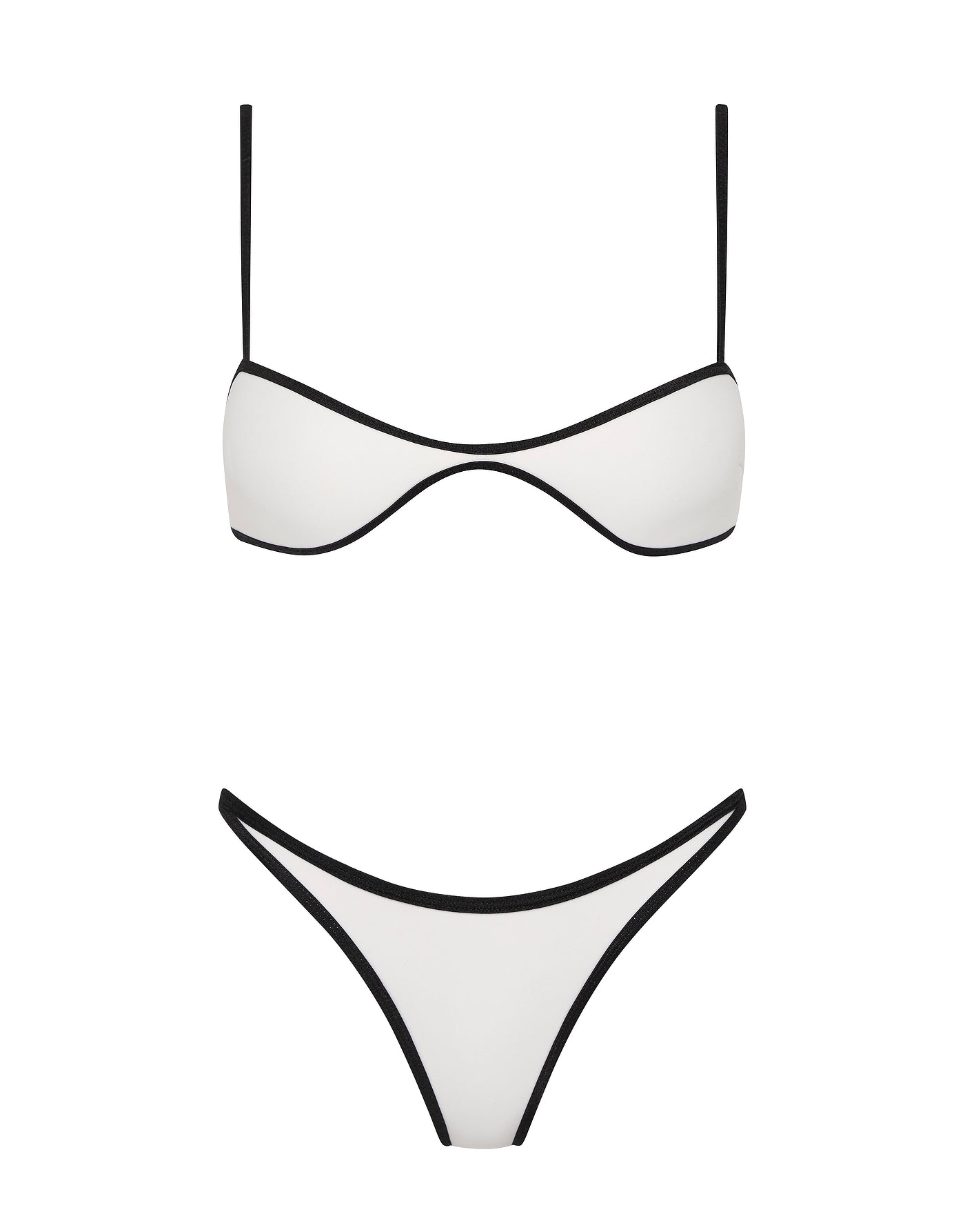 ESTE PANDA WHITE Neoprene Scoop Crop Bikini Set