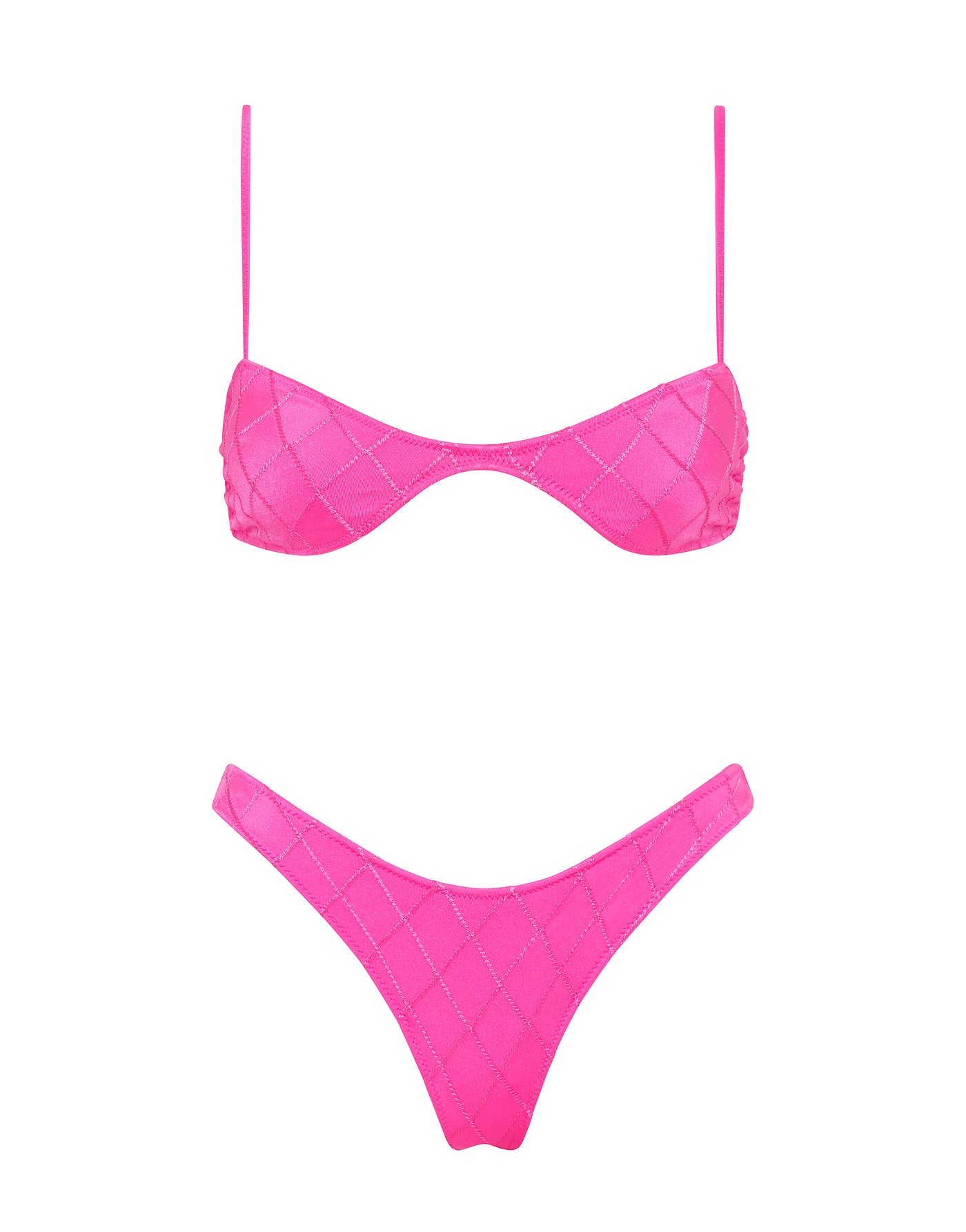 ESTE POMEGRANATE Pink Scoop Bikini Set