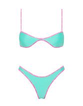 ESTE TURQUOISE Neoprene Scoop Crop Bikini Set