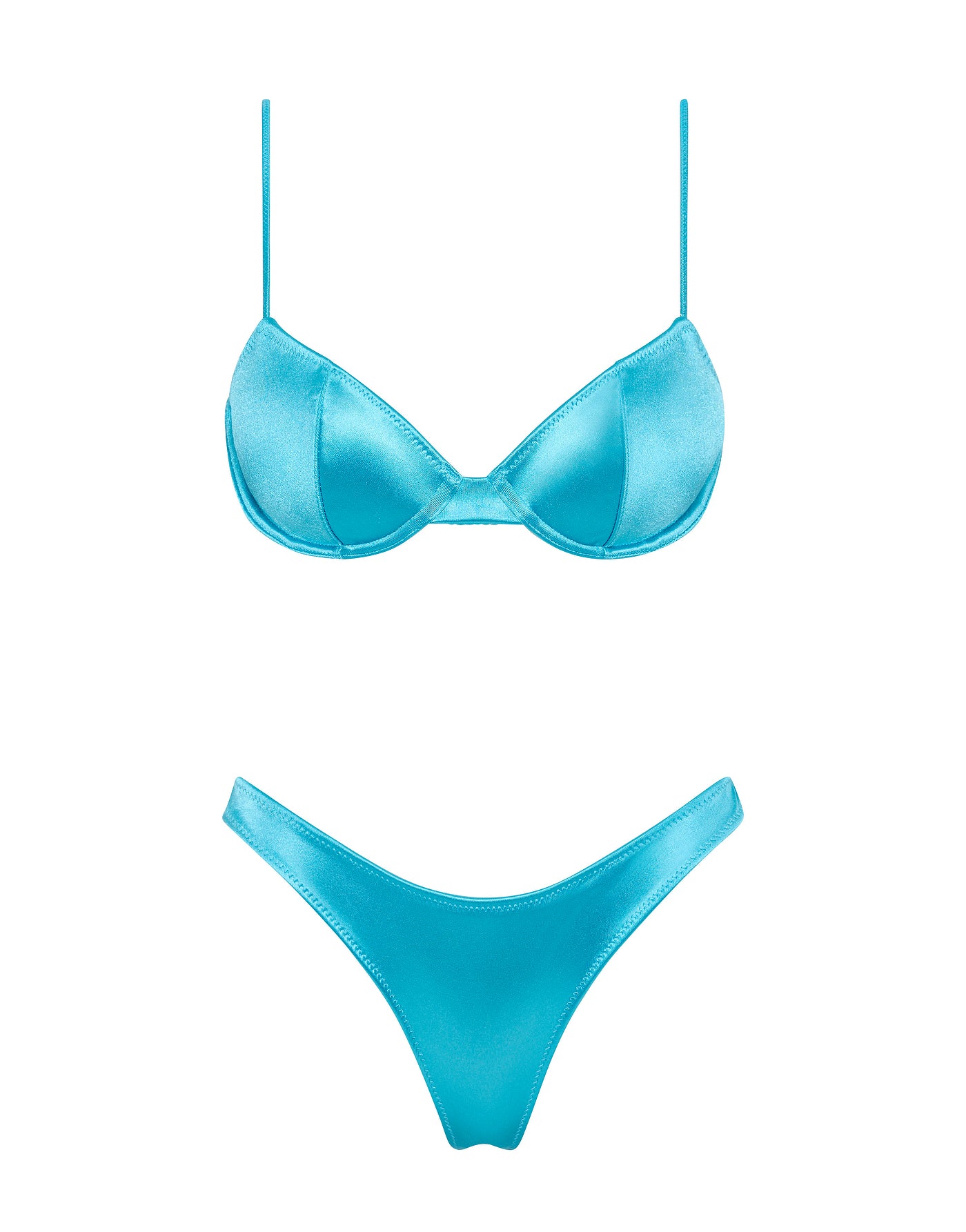 JARA ICY SHINE Blue Balconette Bikini Set