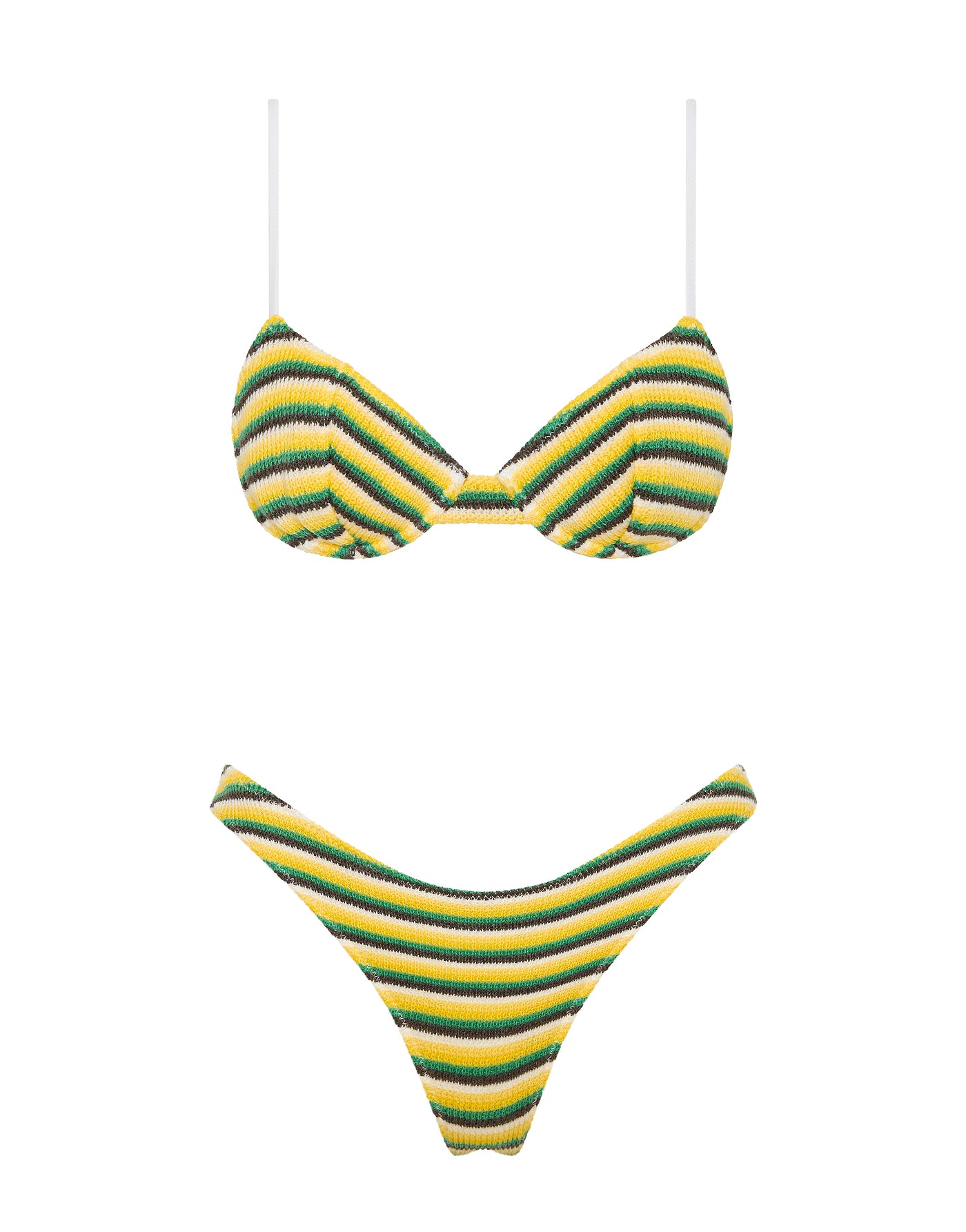 JARA LEMONADE Crochet Stripe Balconette Bikini