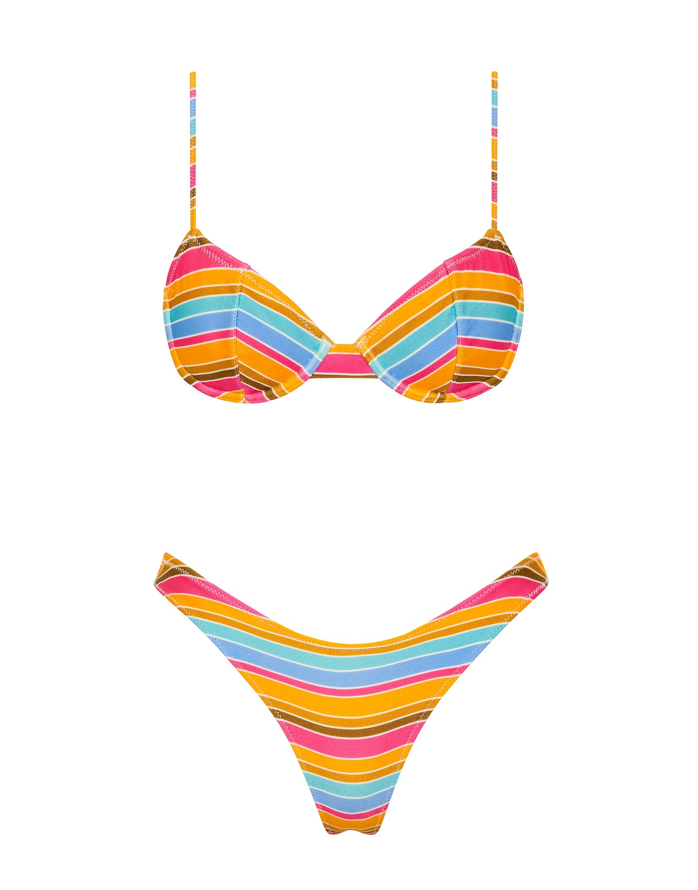 JARA MELON STRIPE Balconette Bikini Set