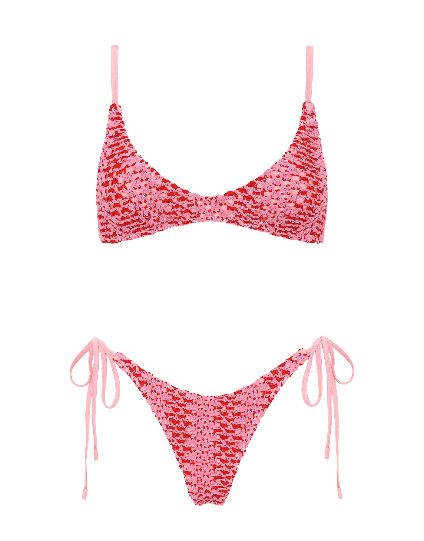 MAIA ALINA Pink Crochet Scoop Bikini Set – Triangl