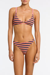 MAIA LONI Stripe Crochet Crop Bikini Set