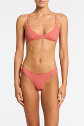 MAIA PRON Red Gingham Crop Bikini Set 