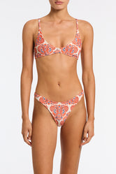 Maia Votto Triangl Bikini in Red and Blue Printed Paisley Velvet 