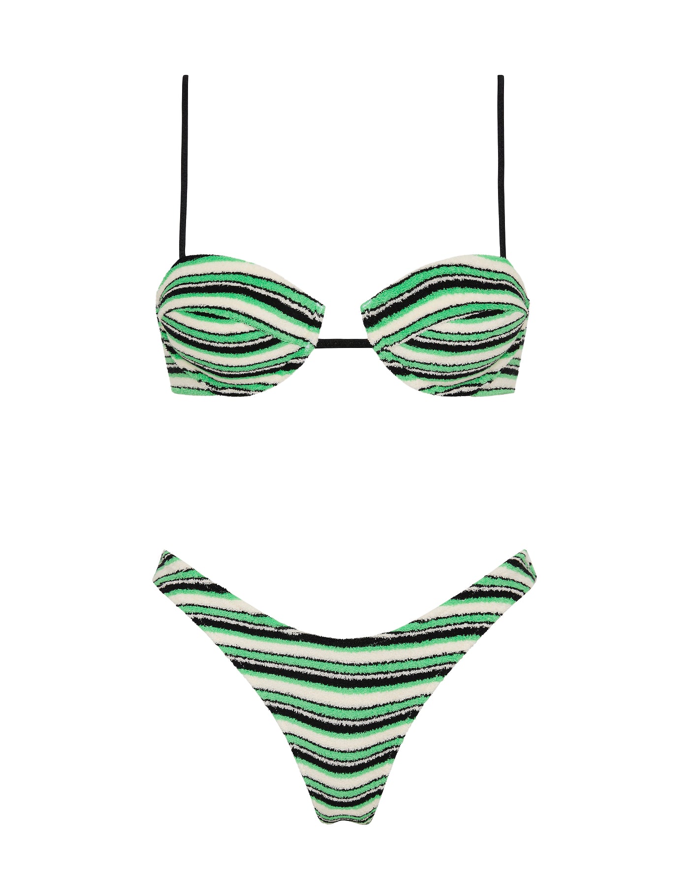 MALA MINT SLICE STRIPE Terry Towelling Balconette Bikini