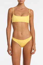 MICA BUTTER Yellow Crop Bikini Set